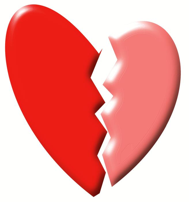 Broken ceramic heart