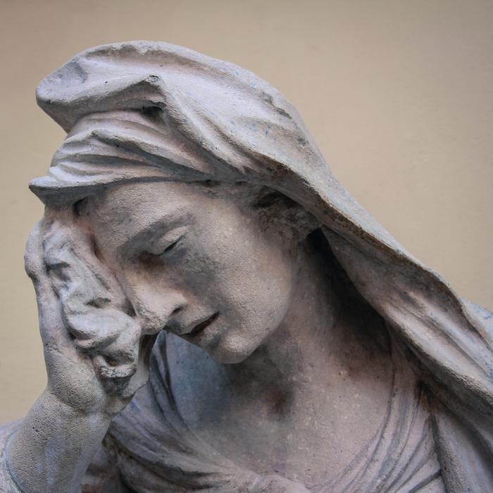 The Statue Of Grey woman Facepalm