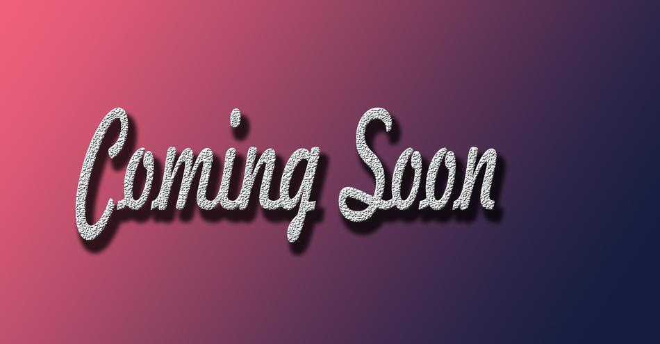 coming soon inscription on the gradient background