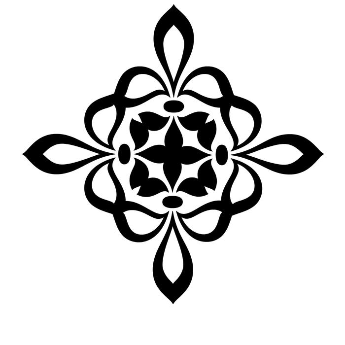fleur royal black ornamental drawing