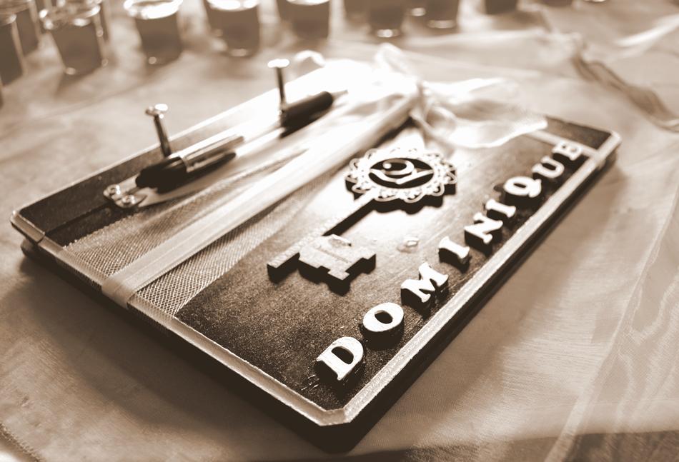 iron key on the panel