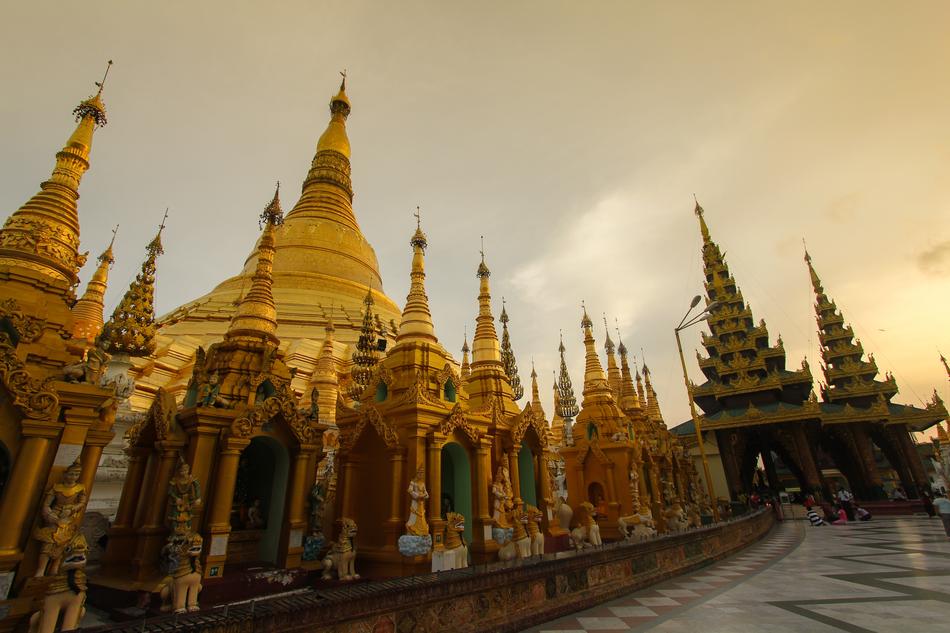 gilded stupa in yangon