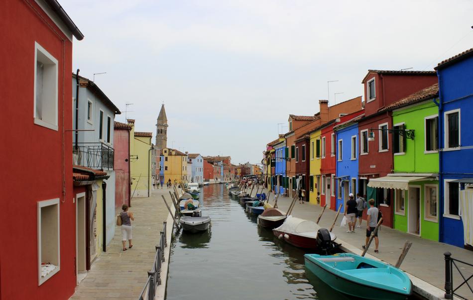 colored houses by the river