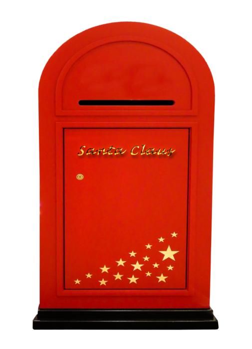 red mailbox on a white background