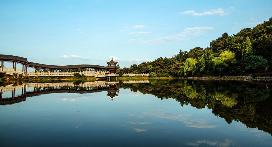 beautiful building by the lake
