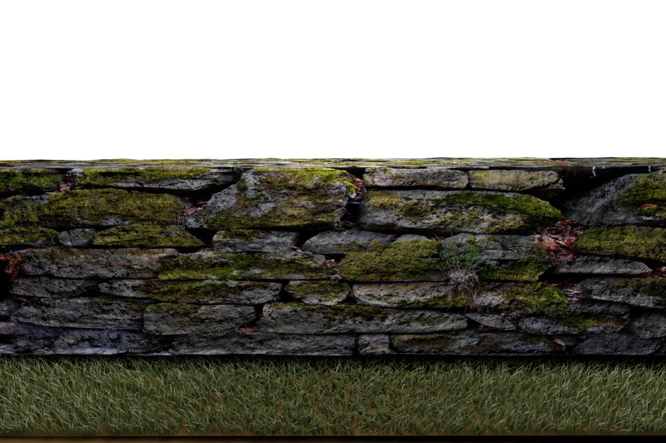stone wall with moss