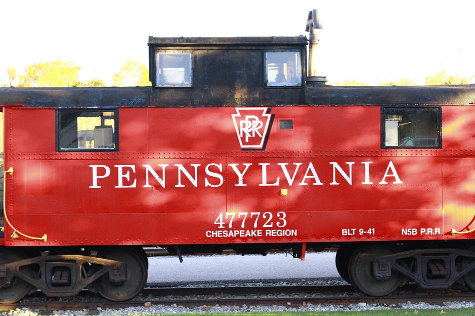 red train on the move