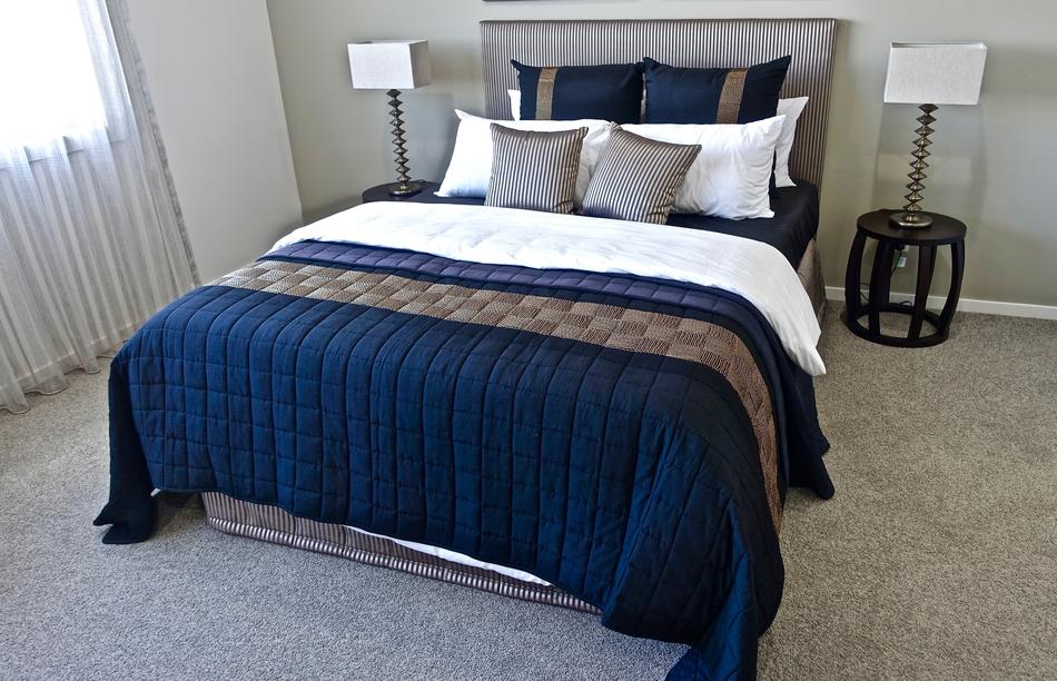 cushioned hotel bed