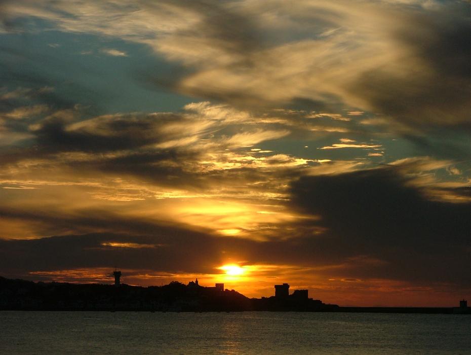 a magnificent orange sunset