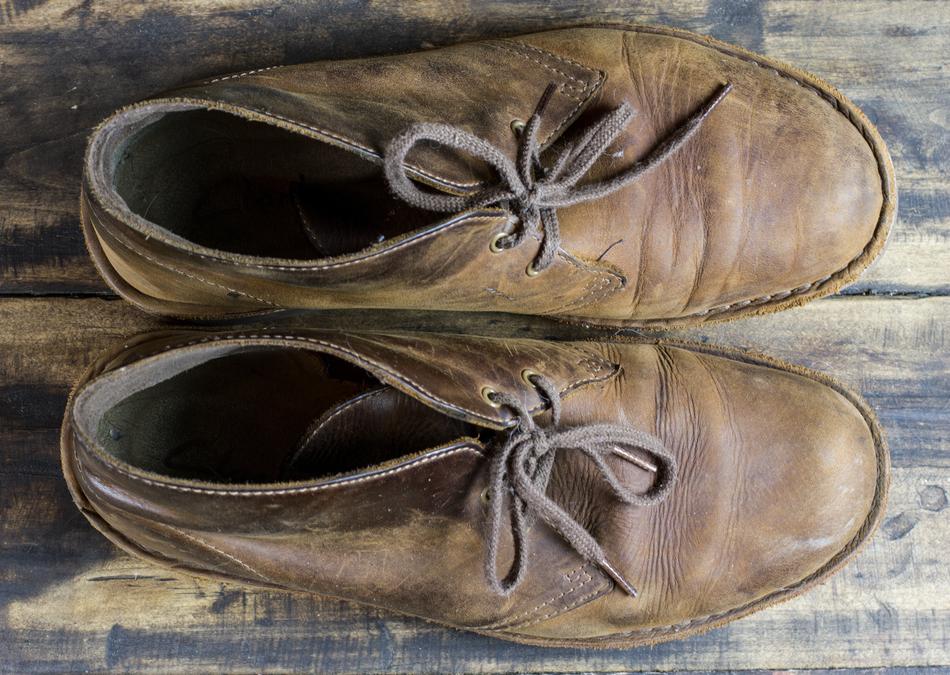 old leather boots