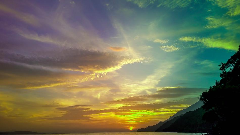 beautiful polar sunrise