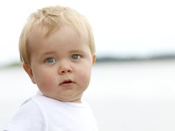 Cute Baby Boy with grey eyes