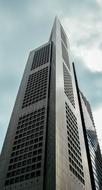 bottom view of wonderful High-Rise Building and cloudy sky