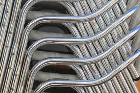 stacks of iron chairs