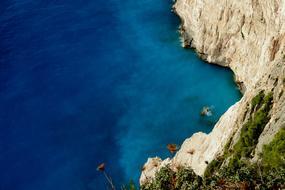 top view of the sea with rocks