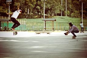 guys on skateboards