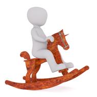 white 3d man and horse drawing