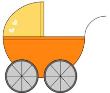 cart baby yellow orange as an illustration