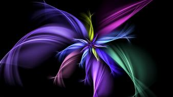 floral pattern, purple blue fractal
