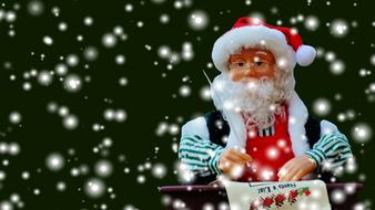 Christmas figurine in the snow