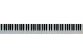 isolated long piano keyboard