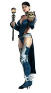 sexy girl with torch and skull, 3d render