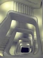 white spiral stairs