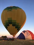 Beautiful and colorful hot air ballons at colorful sky background