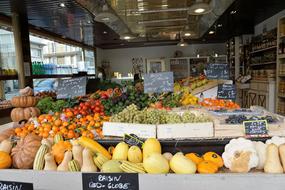 vegetables and fruits on Market stall, France