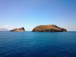 Island Rocks Sea landscape