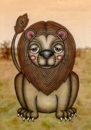illustration lion drawing