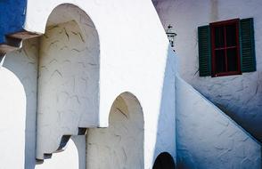 shadows on white architecture