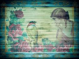 vintage background romantic drawing