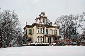 manor in winter