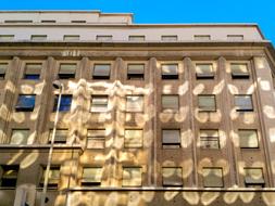 light and shadow on the facade of the building