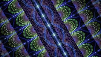 Fractal, blue and green background with pattern