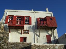 Mykonos old building facade