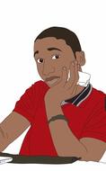 person in red as a drawing
