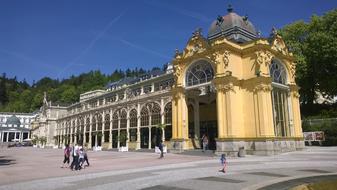 architectural building on a square in the Czech Republic