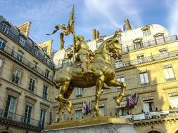 Golden Statue of Joan of Arc in Paris