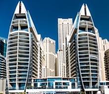 modern skyscrapers in dubai on a sunny day