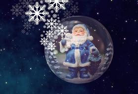 Santa Claus in a glass ball