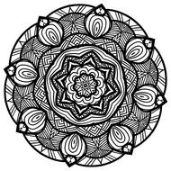 mandala art black and white drawing