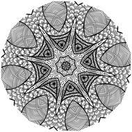 mandala line art black and white flowers