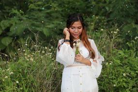 photo of Girl on Flower Field
