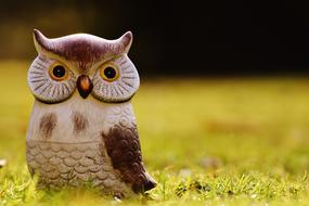 Owl, ceramic figure, garden decoration