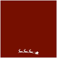 red christmas card with santa sleigh drawing