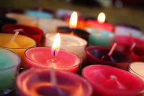 Colourful Candles Flames