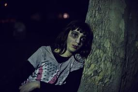 girl with zombie makeup on day of the dead