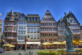 architecture in the historic center in Frankfurt, Germany